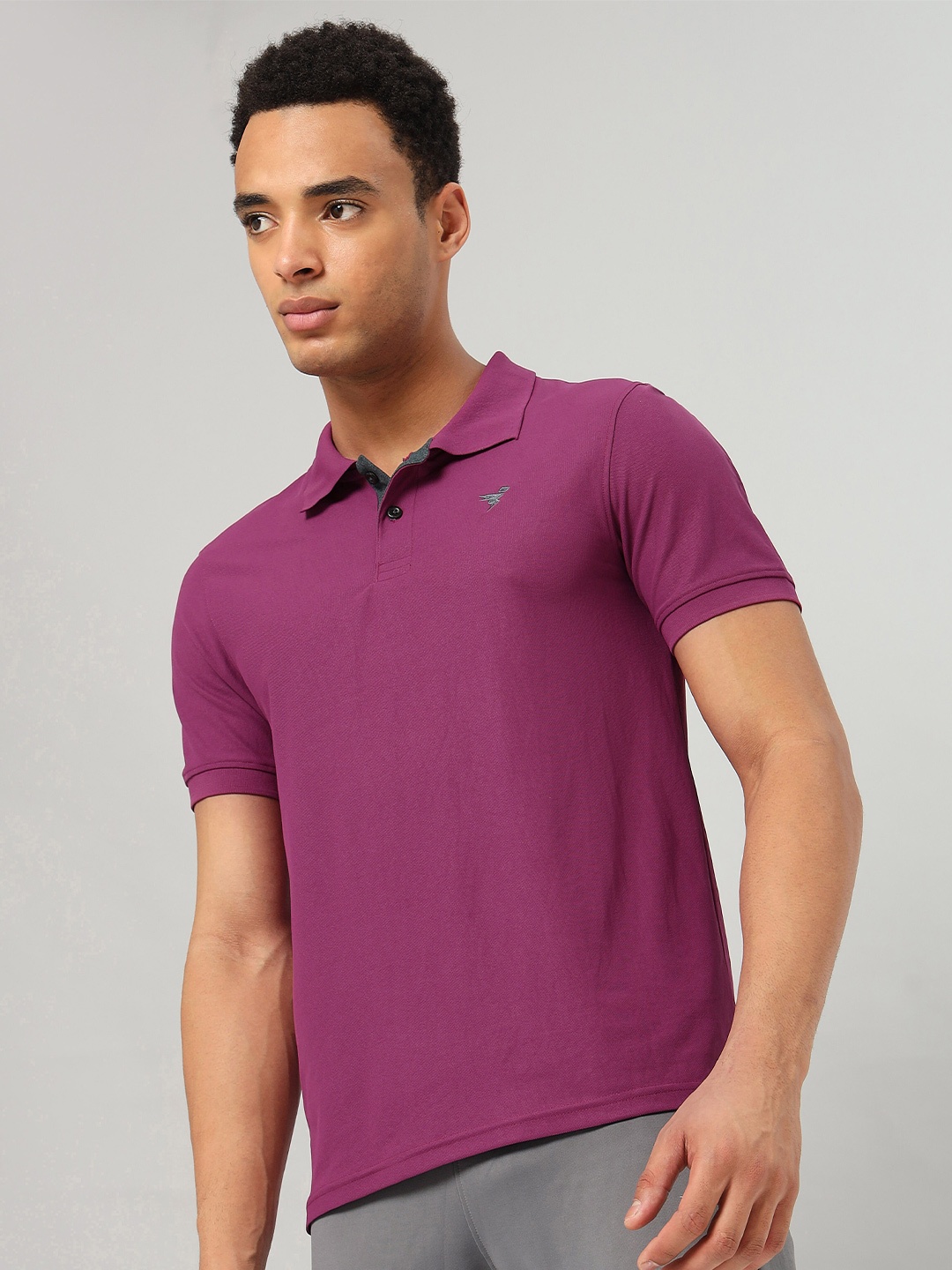 

Technosport Polo Collar Antimicrobial Slim Fit T-shirt, Purple