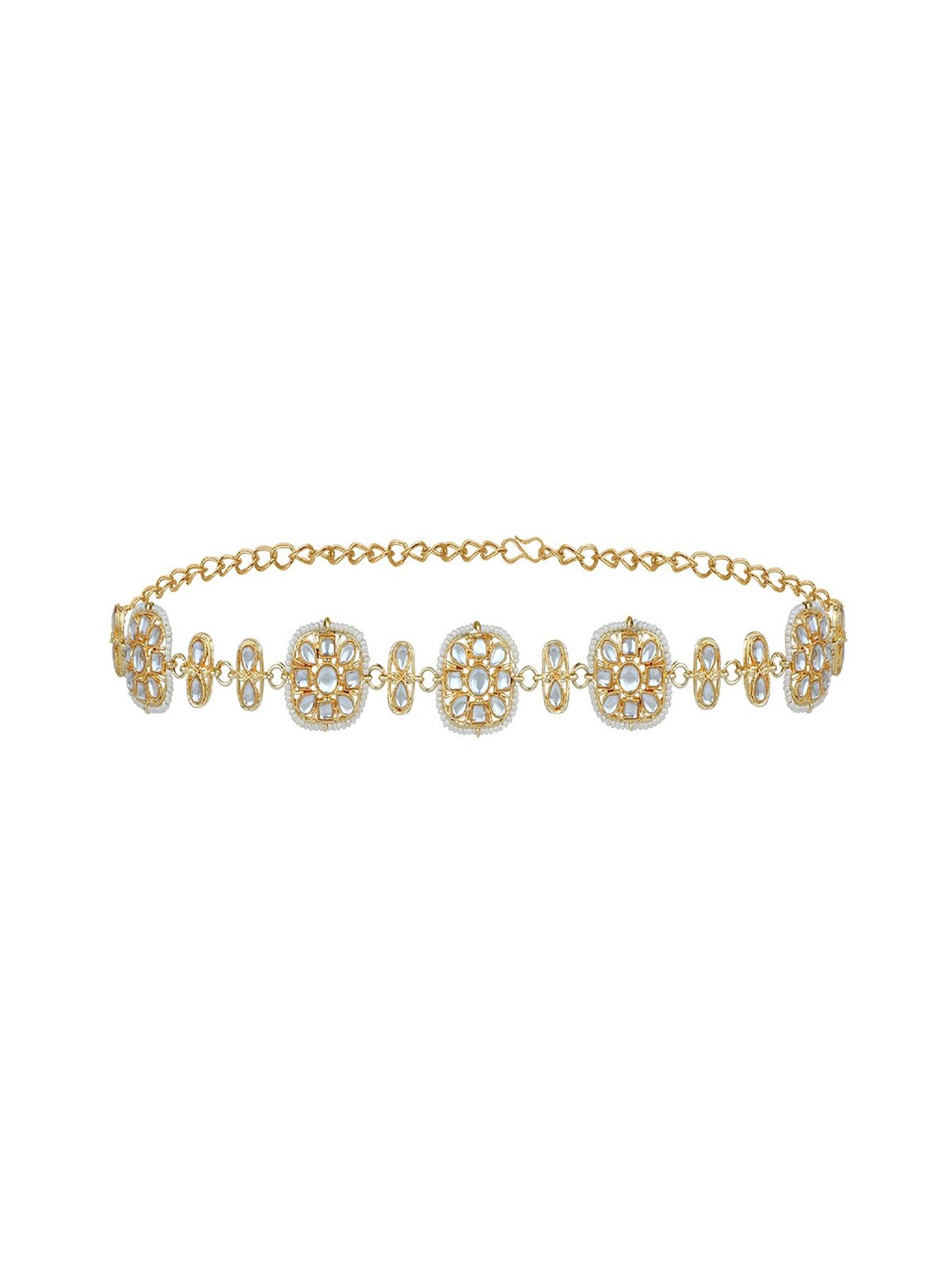 

Mahi Gold-Plated Flowers Shaped Mathapatti