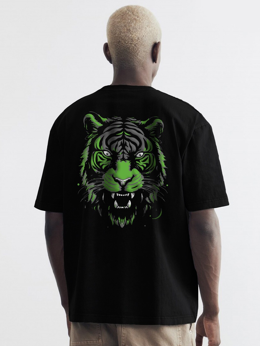 

MISCHIEF MONKEY Graphic Printed Pure Cotton Oversized T-shirt, Black