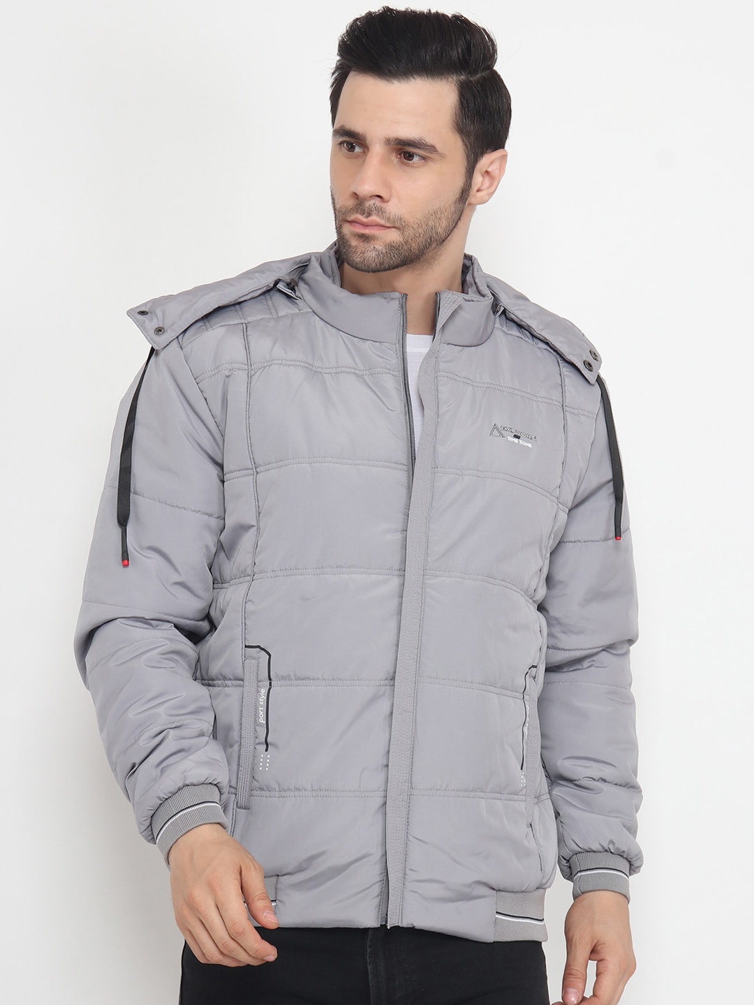 

Xohy Hooded Long Sleeves Lightweight Cotton Padded Jacket, Grey