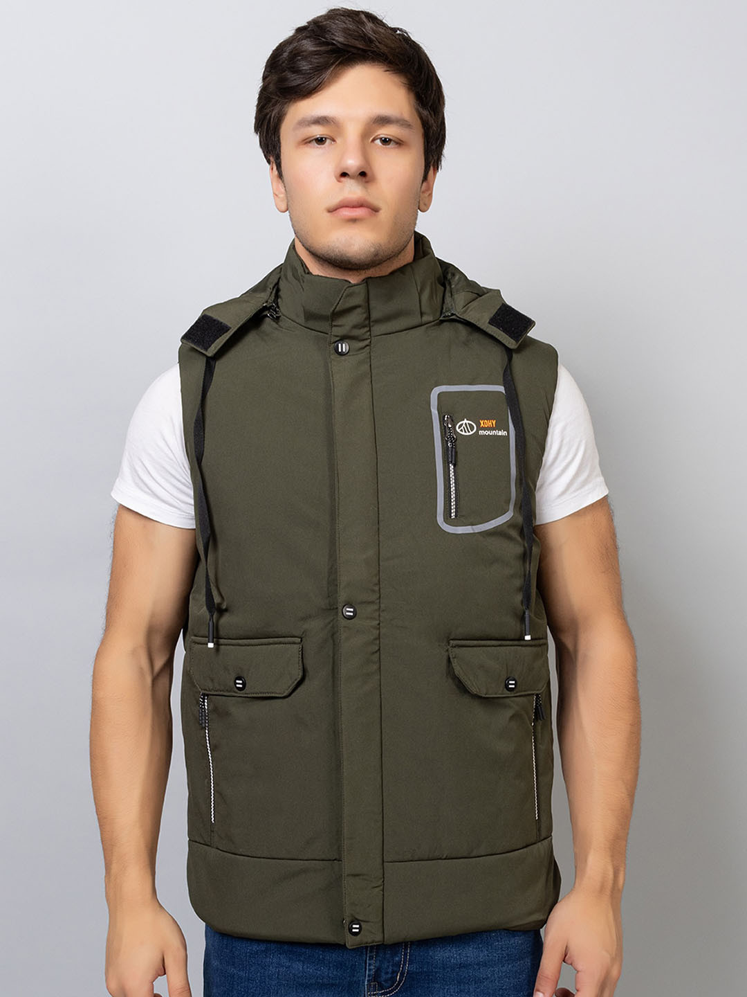 

Xohy Hooded Lightweight Tailored Jacket, Olive