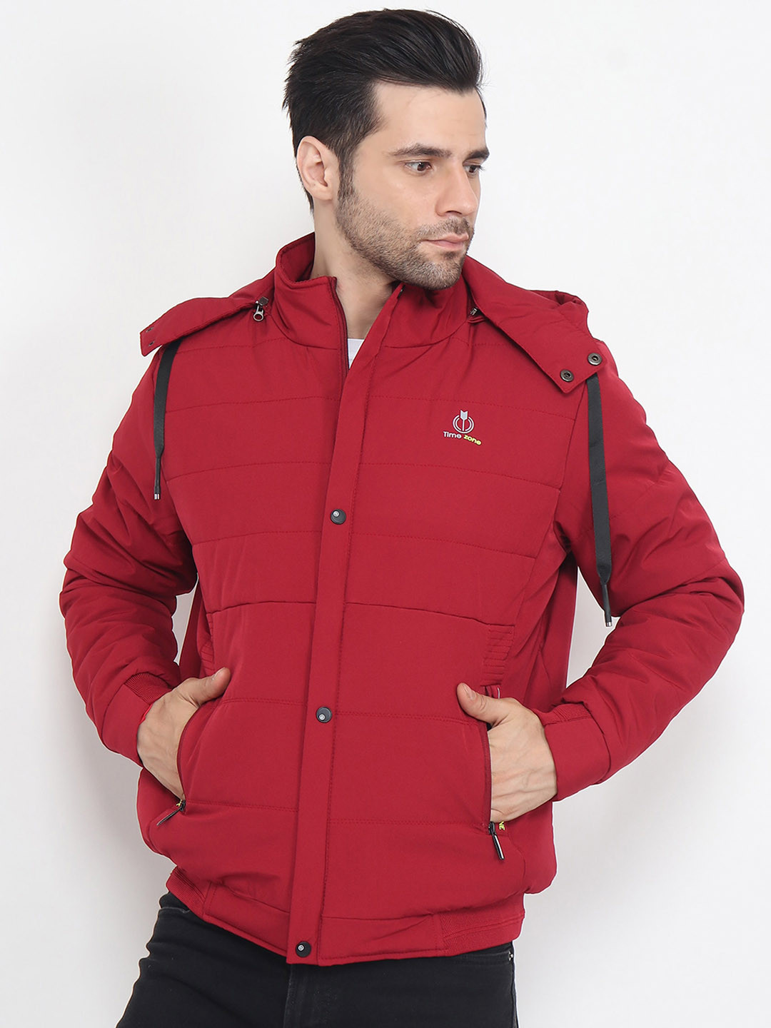 

Xohy Lightweight Hooded Cotton Puffer Jacket, Maroon