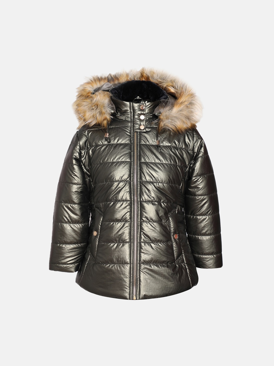 

CHKOKKO Boys Hooded Parka Jacket, Green