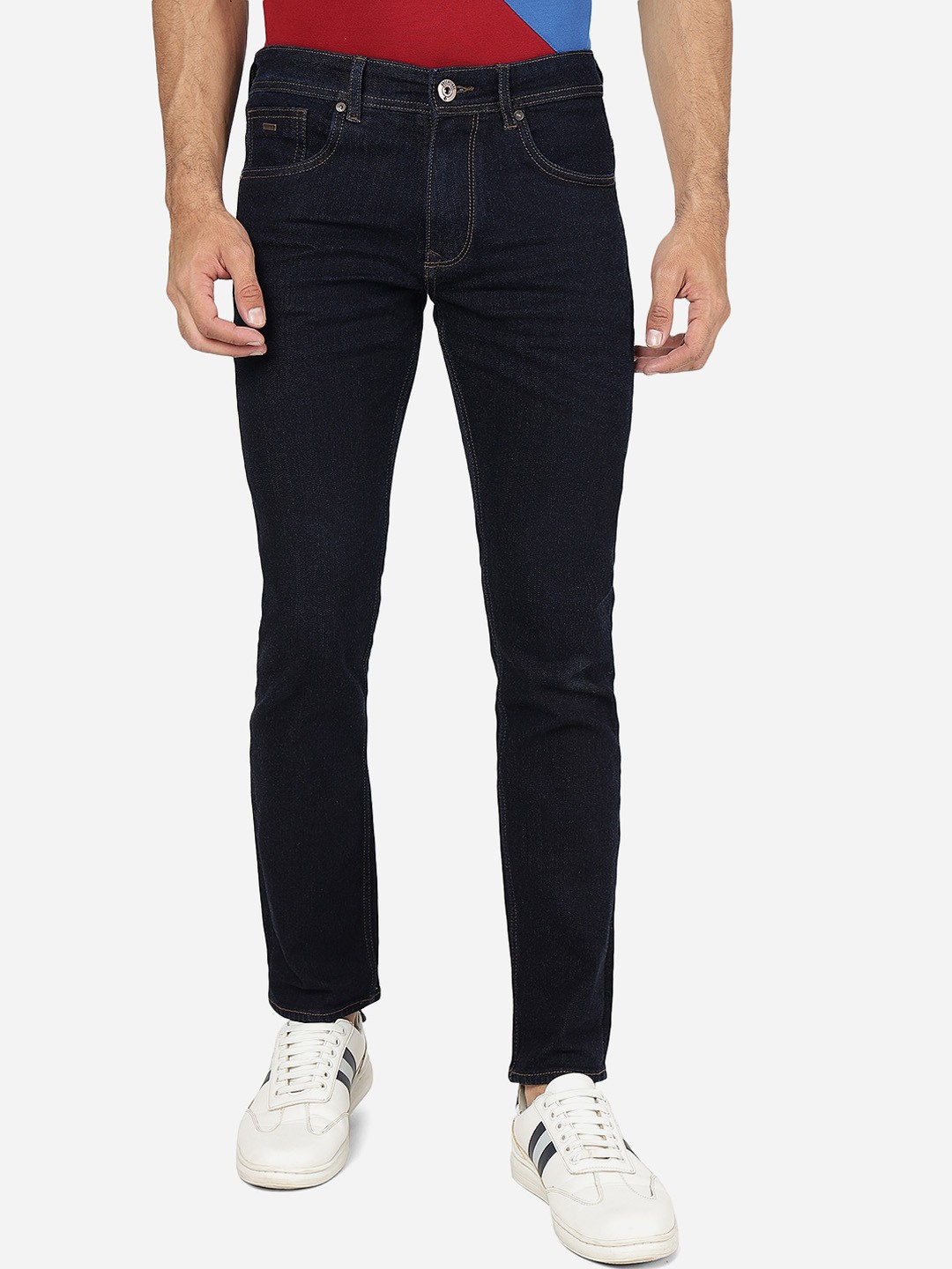 

Greenfibre Men Straight Fit Clean Look Stretchable Jeans, Blue