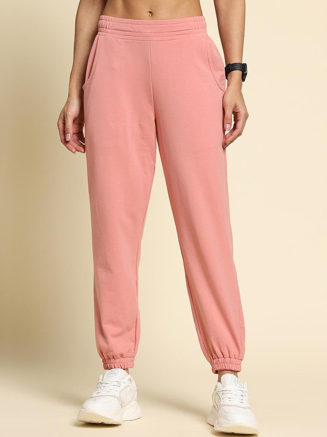 

Van Heusen Women Mid-Rise Comfort-Fit Cotton Track Pant, Pink