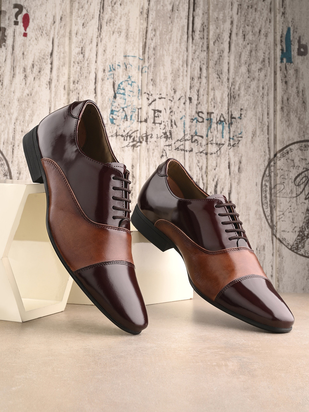 

Hitz Men Leather Formal Derbys, Brown