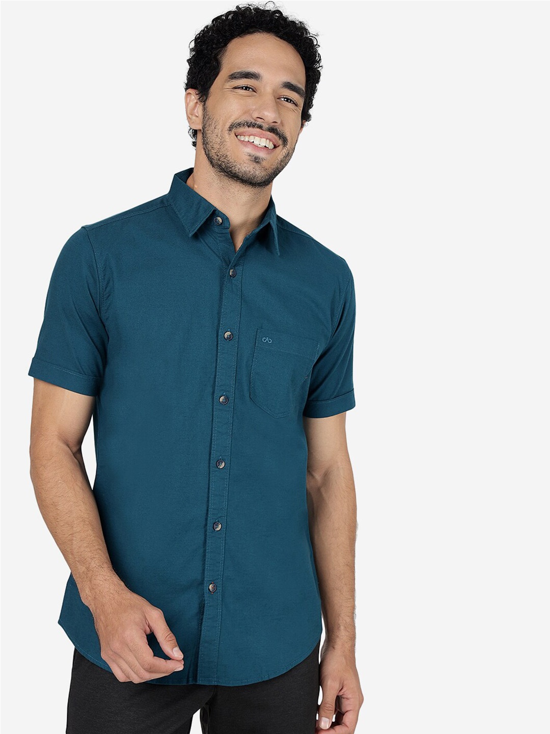 

JADE BLUE Slim Fit Pure Cotton Casual Shirt