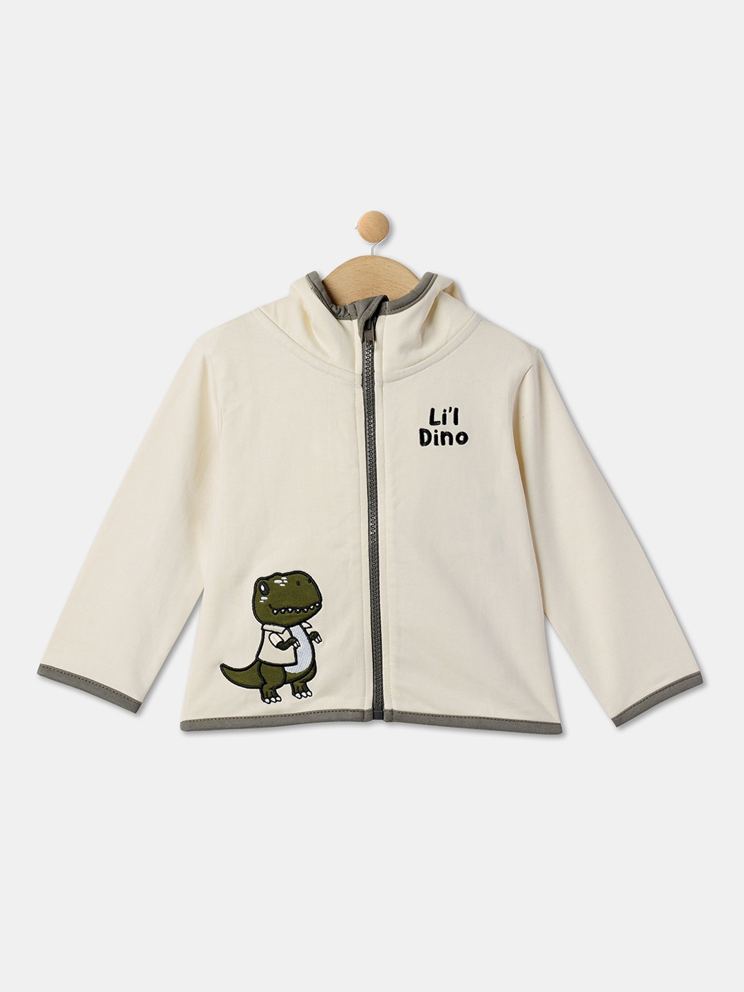 

R&B Boys Graphic Printed Hooded Tailored Jacket, White