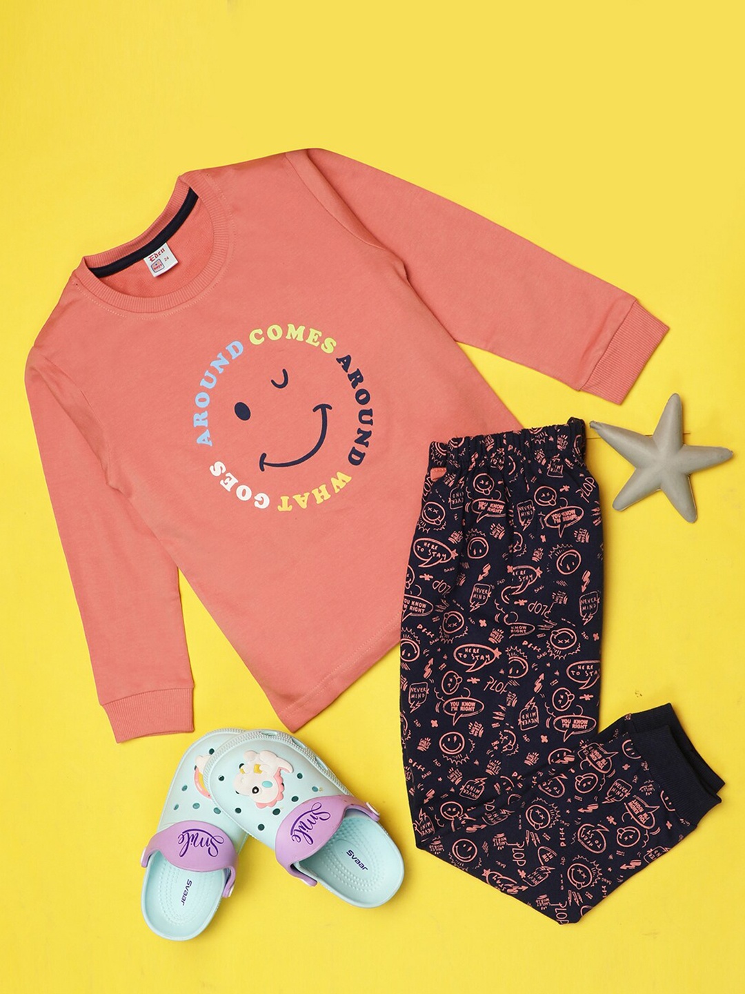 

V-Mart Boys Printed T-shirt with Pyjamas, Pink