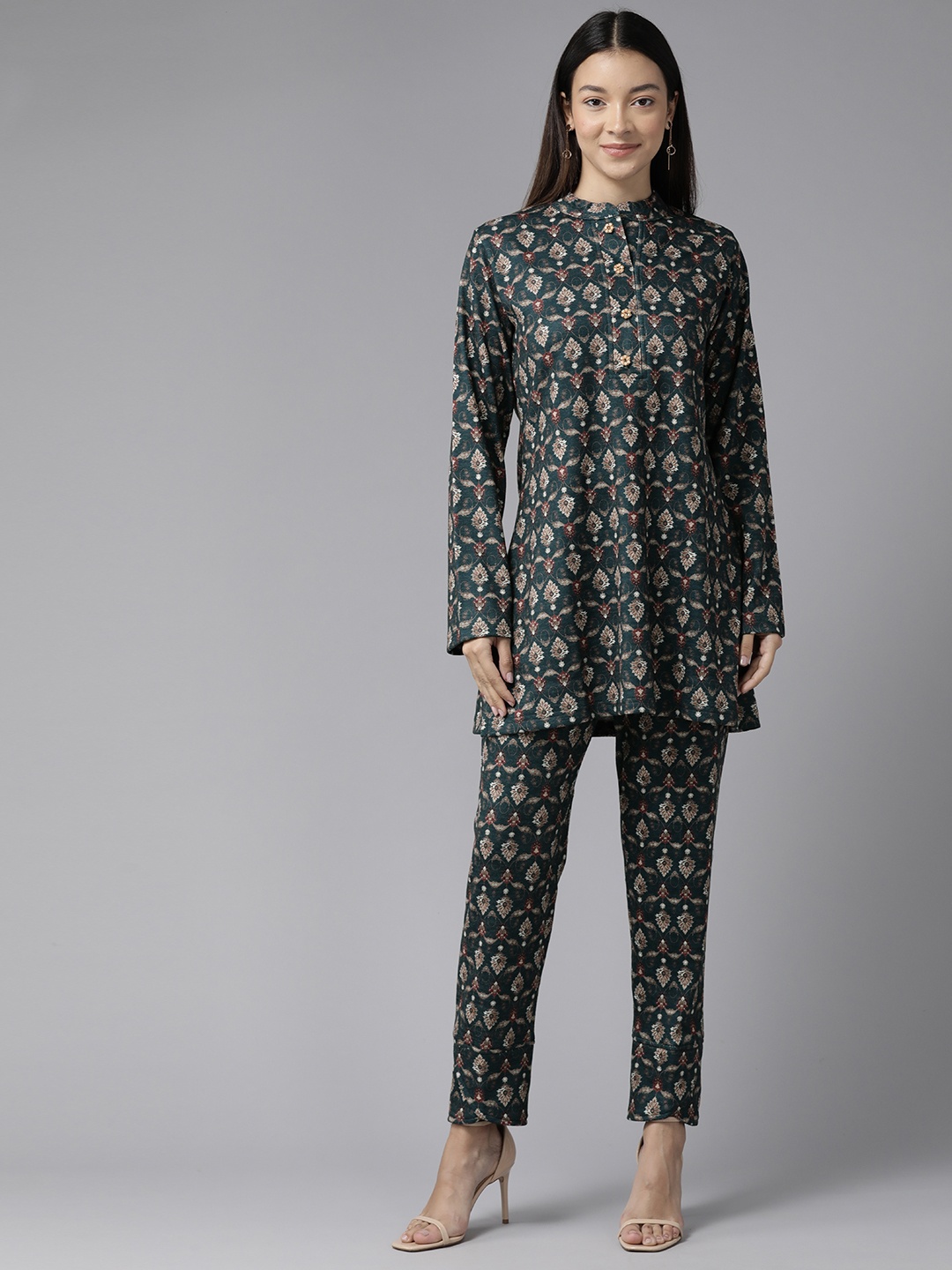 

Cayman Printed Ethnic Co-Ords, Teal