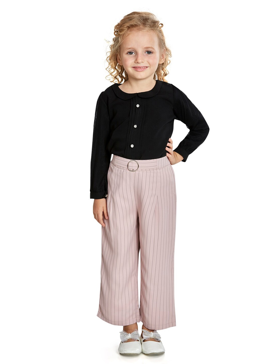 

Peppermint Girls Top With Trousers, Black