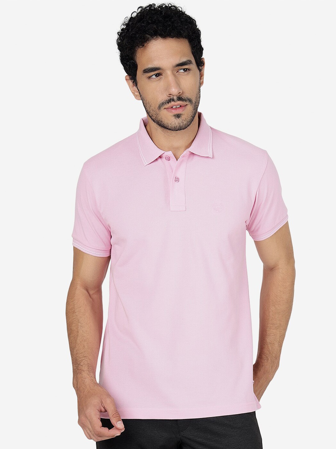 

Greenfibre Polo Collar Slim Fit Cotton T-shirt, Pink