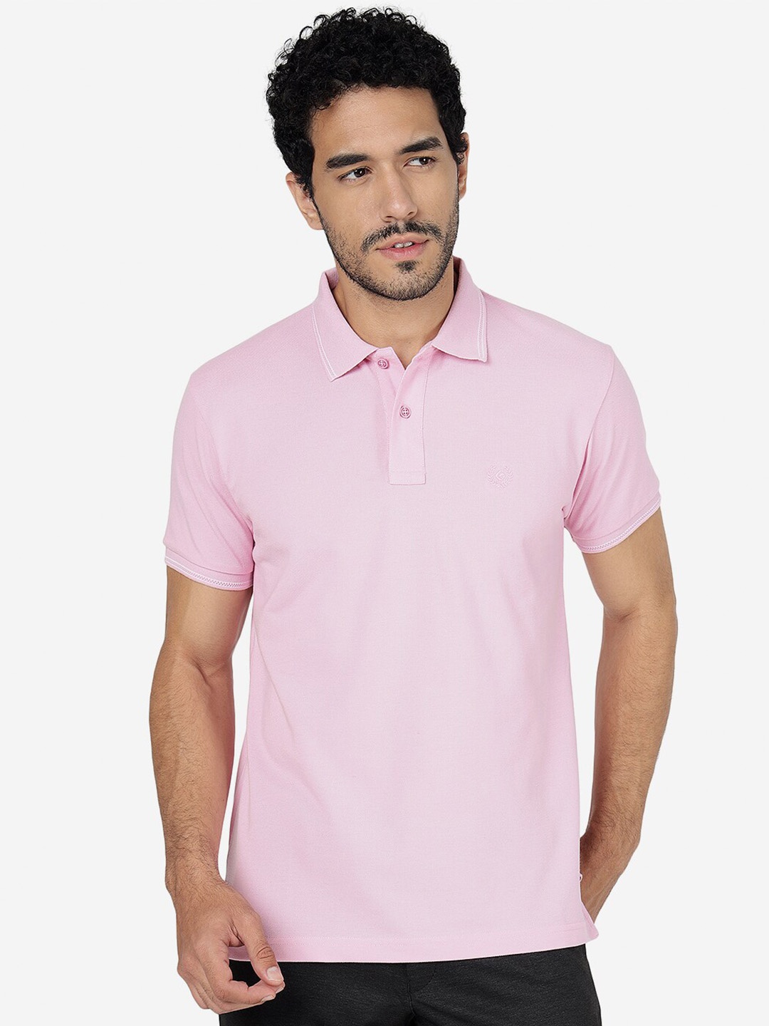

Greenfibre Polo Collar Slim Fit Cotton T-shirt, Pink