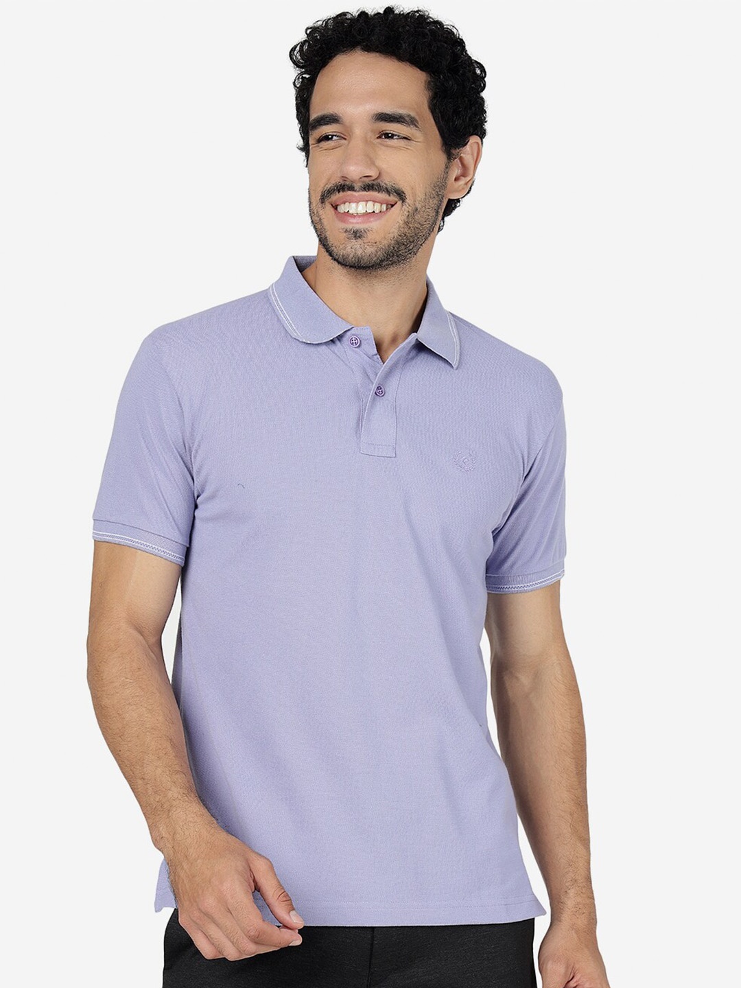 

Greenfibre Polo Collar Slim Fit Cotton T-shirt, Purple