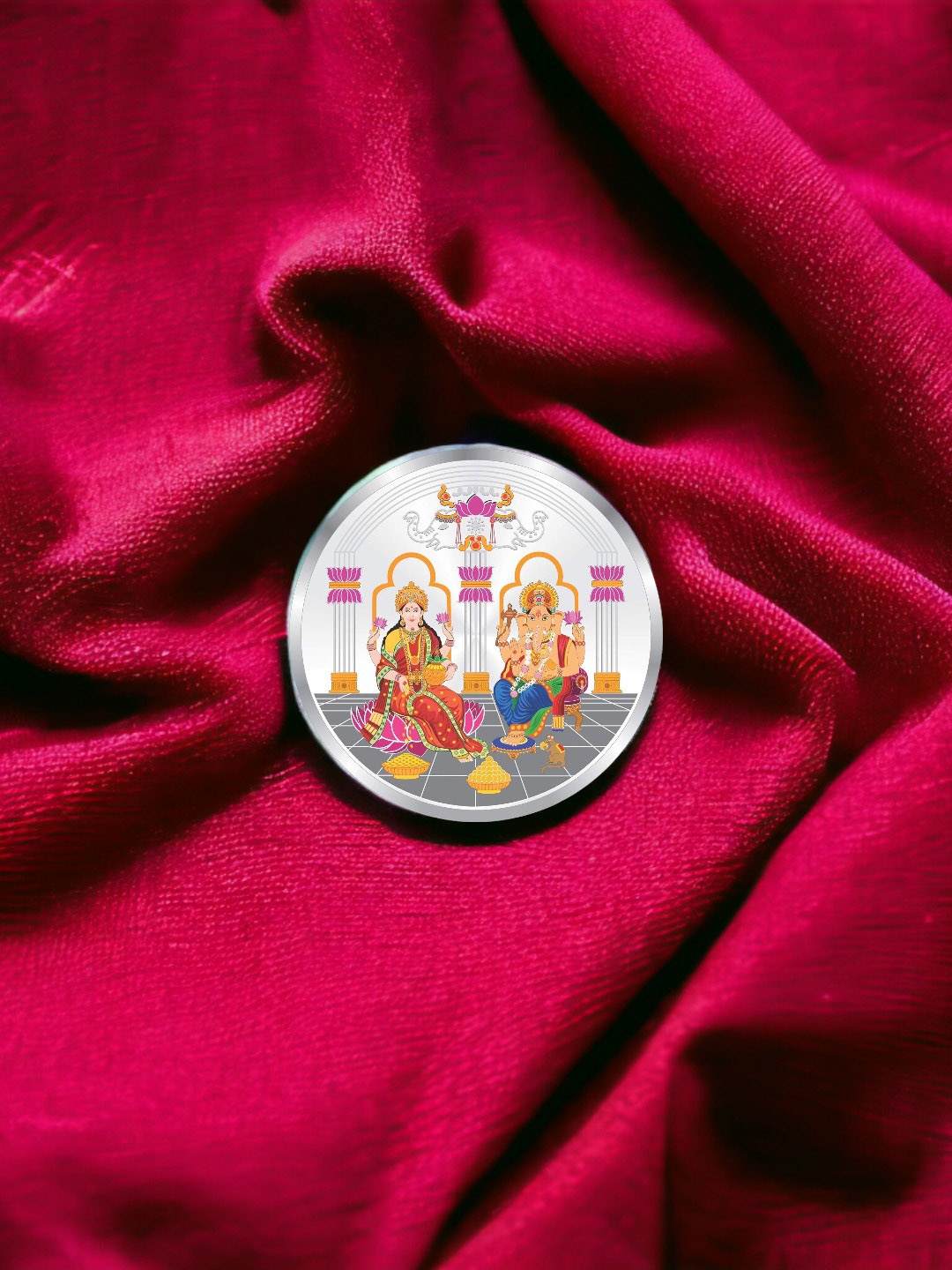 

Taraash Lakshmi & Ganesh 999 Gold Coin-20gm, Silver