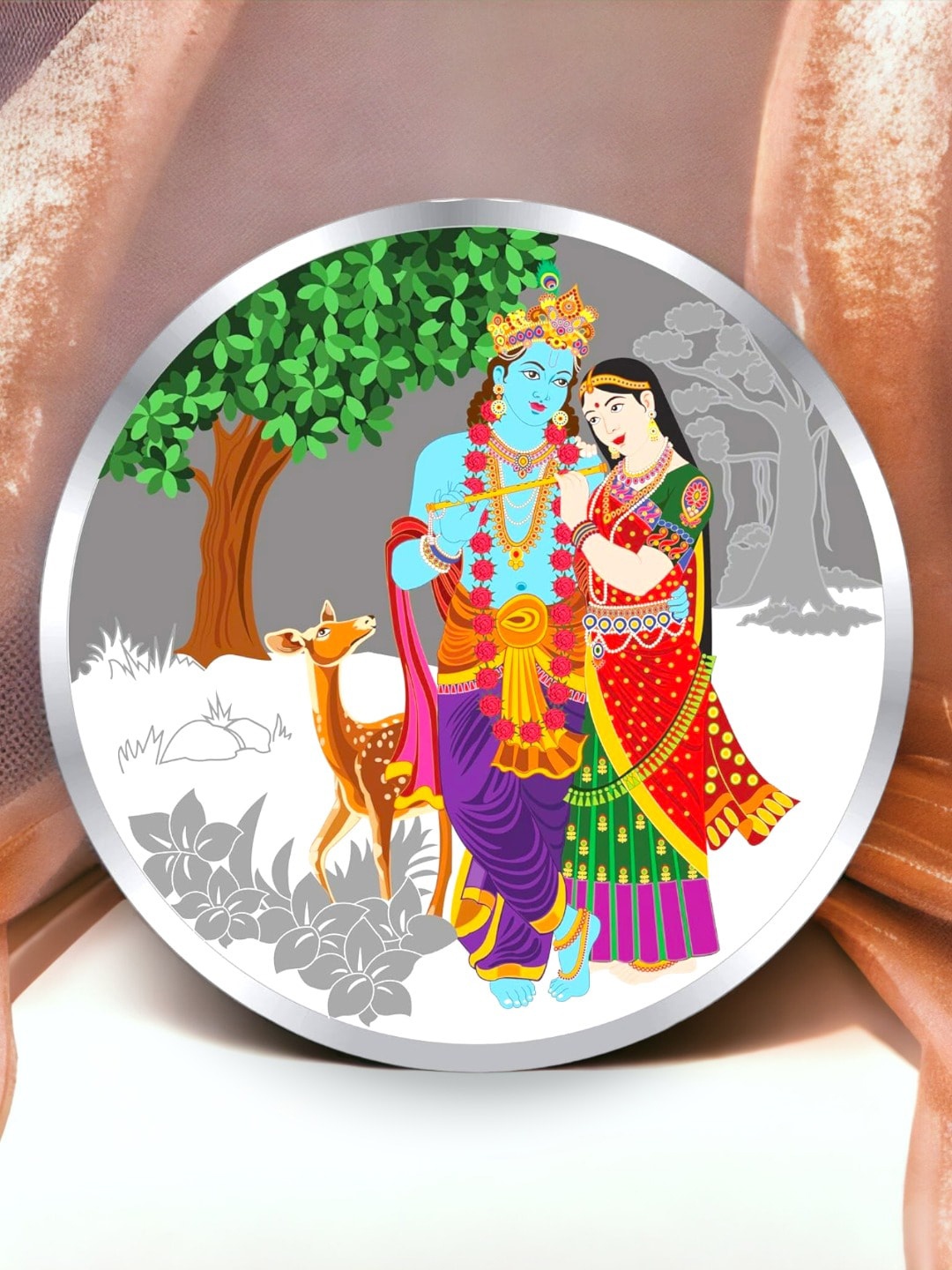 

Taraash Radha Krishna 999 Silver Coin- 100 gm