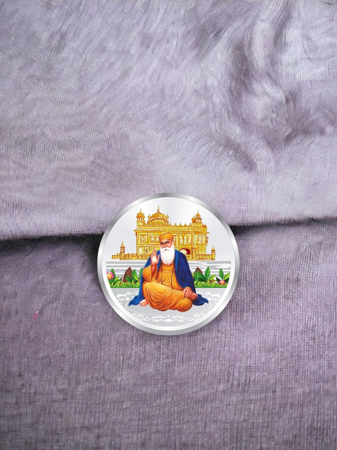 

Taraash Guru Nanak Dev ji 999 Silver Coin- 100gm