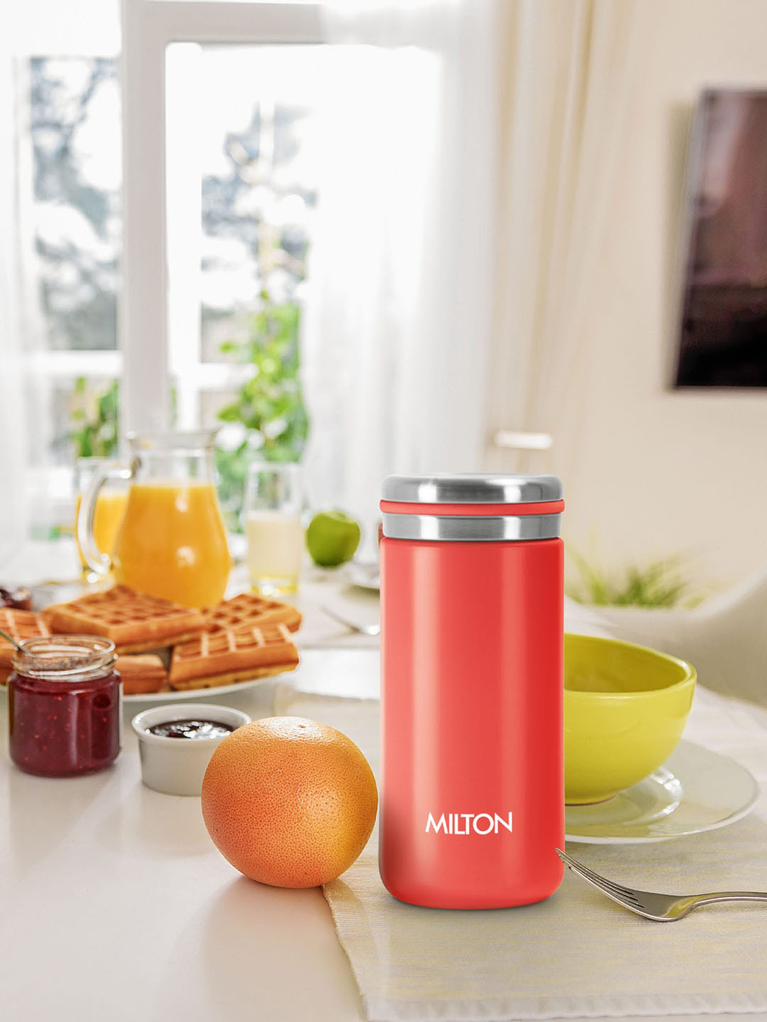

Milton Shiny Red Stainless Steel Leakproof Water Bottle - 200 ML