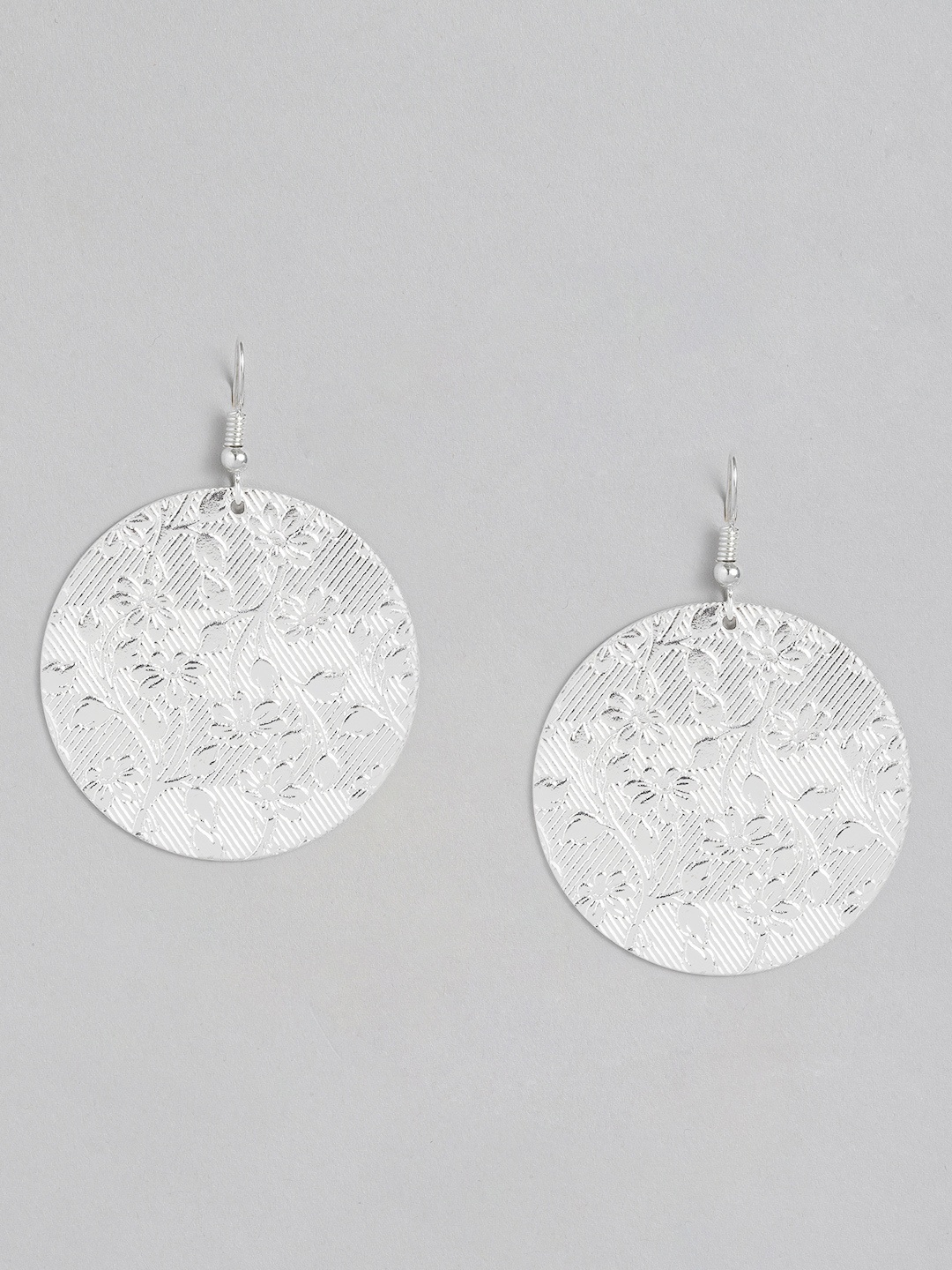 

Sangria Silver-Plated Circular Drop Earrings