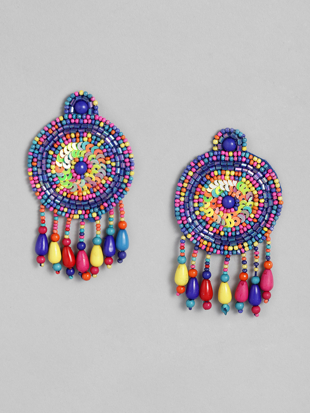 

Sangria Silver-Plated Circular Drop Earrings