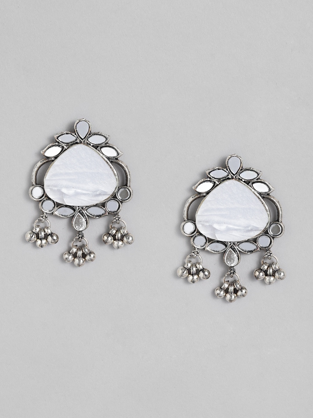 

Sangria Silver-Plated Contemporary Drop Earrings