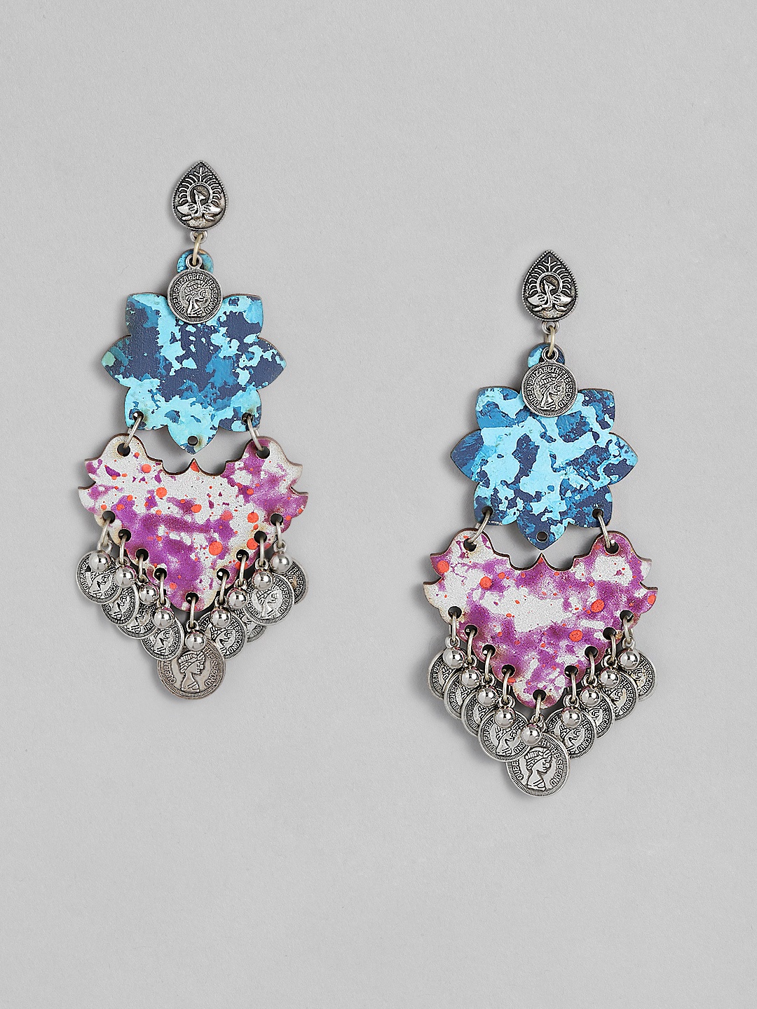 

Sangria Silver-Plated Contemporary Drop Earrings