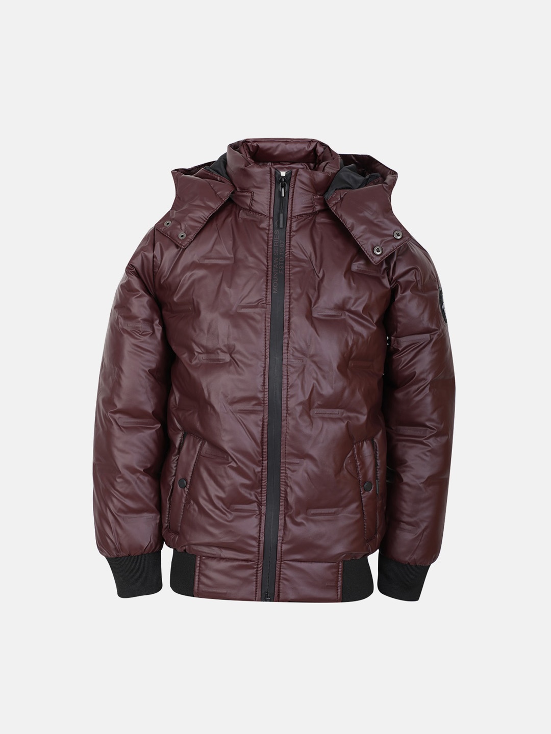 

CHKOKKO Boys Maroon Puffer Jacket