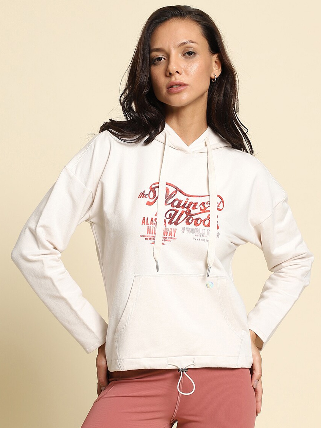 

Van Heusen Typography Printed Hooded Pullover Sweatshirt, White