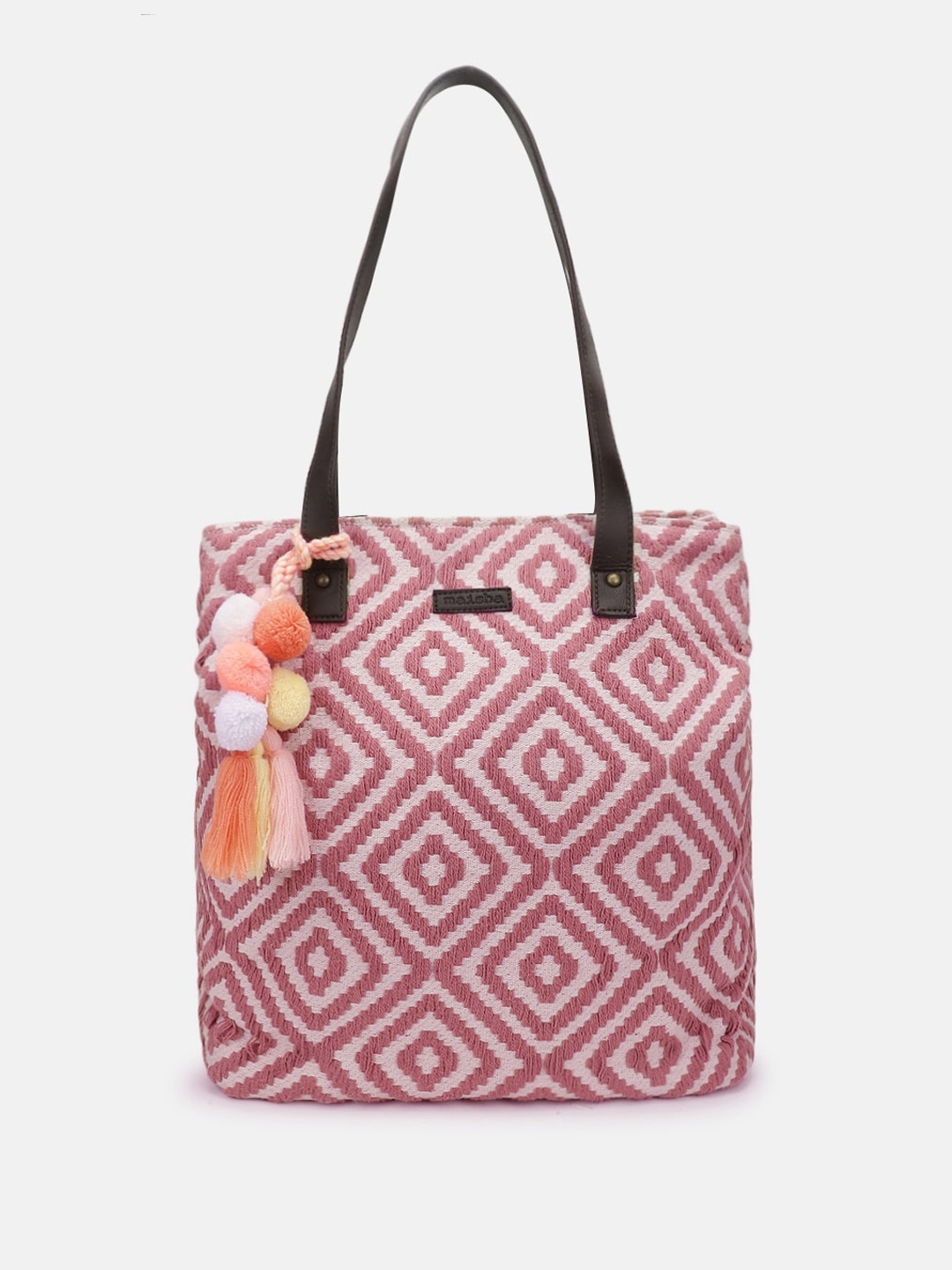 

Maisha Textured Structured Tote Bag, Pink
