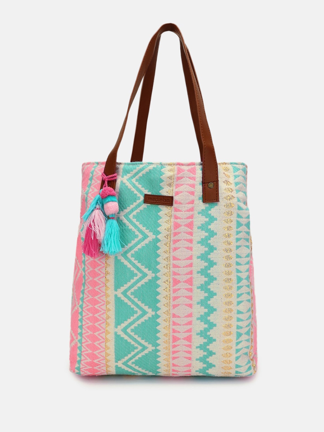 

Maisha Geometric Printed Shopper Tote Bag, Blue
