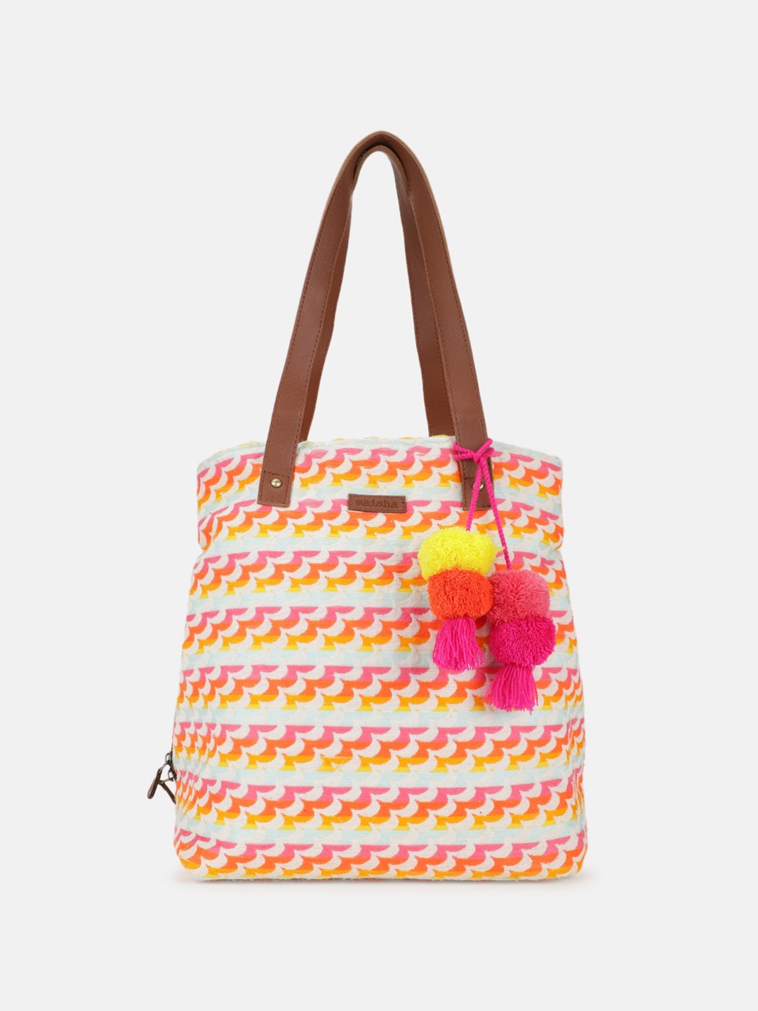 

Maisha Geometric Oversized Shopper Tote Bag, Orange