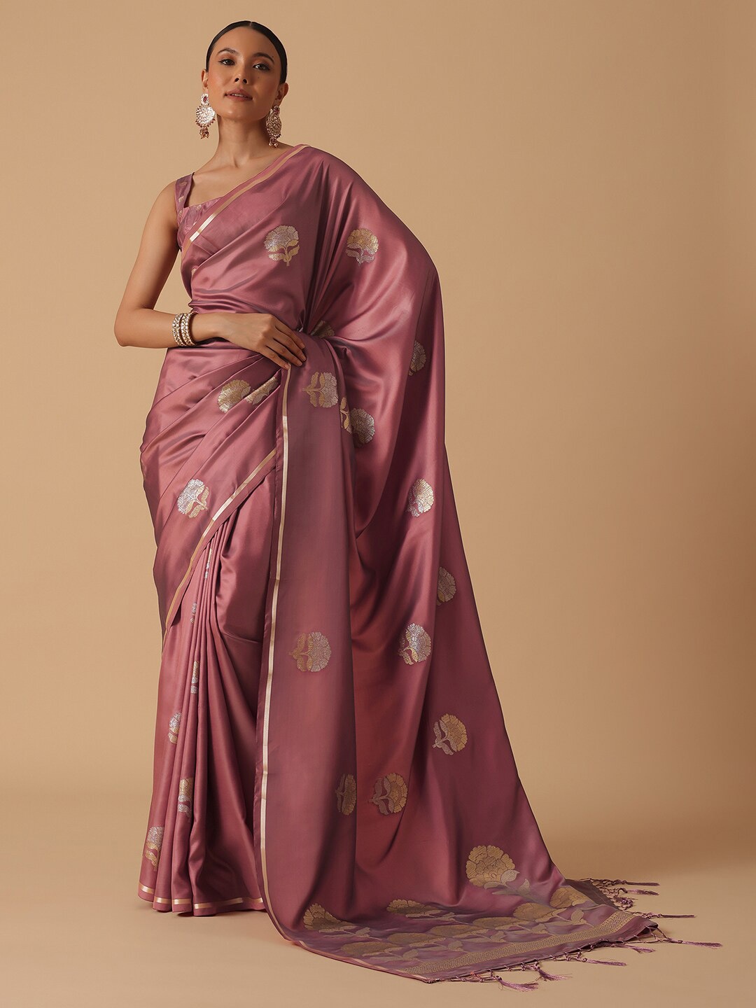 

KALKI Fashion Ethnic Motif Woven Design Zari Saree, Brown