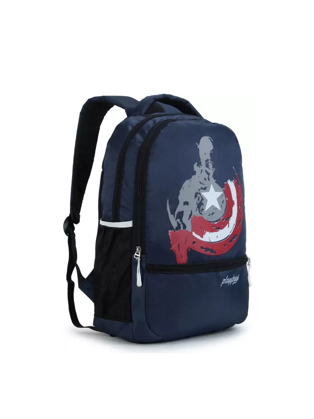 PLAYYBAGS Unisex Blue & Red Brand Logo Backpack