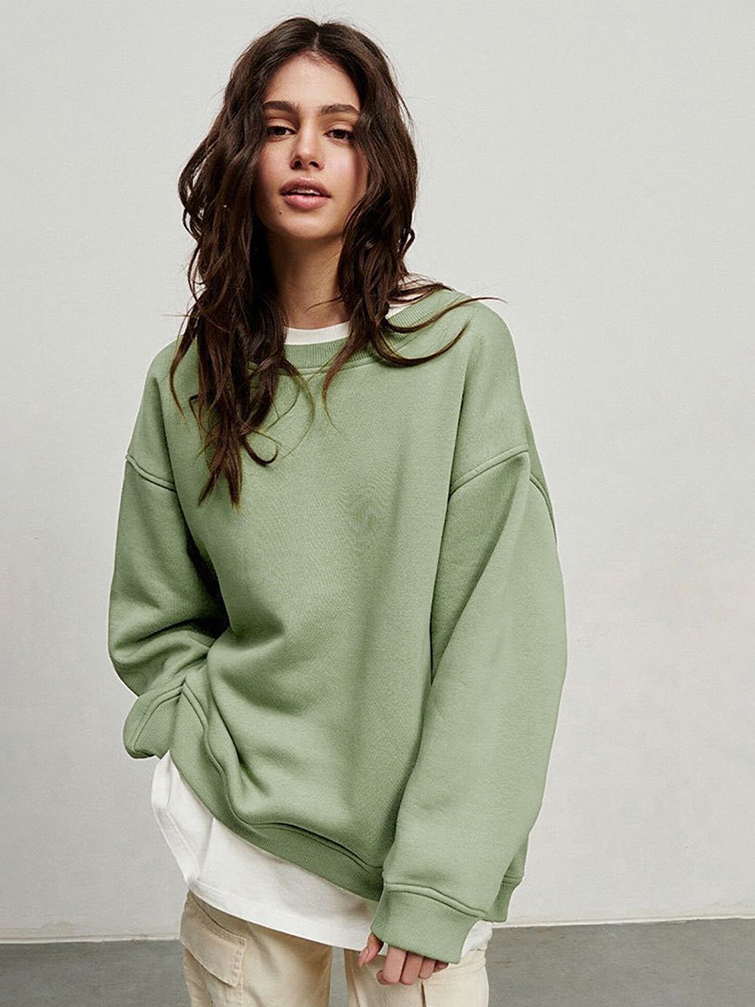 

LULU & SKY Round Neck Knitted Pullover, Green
