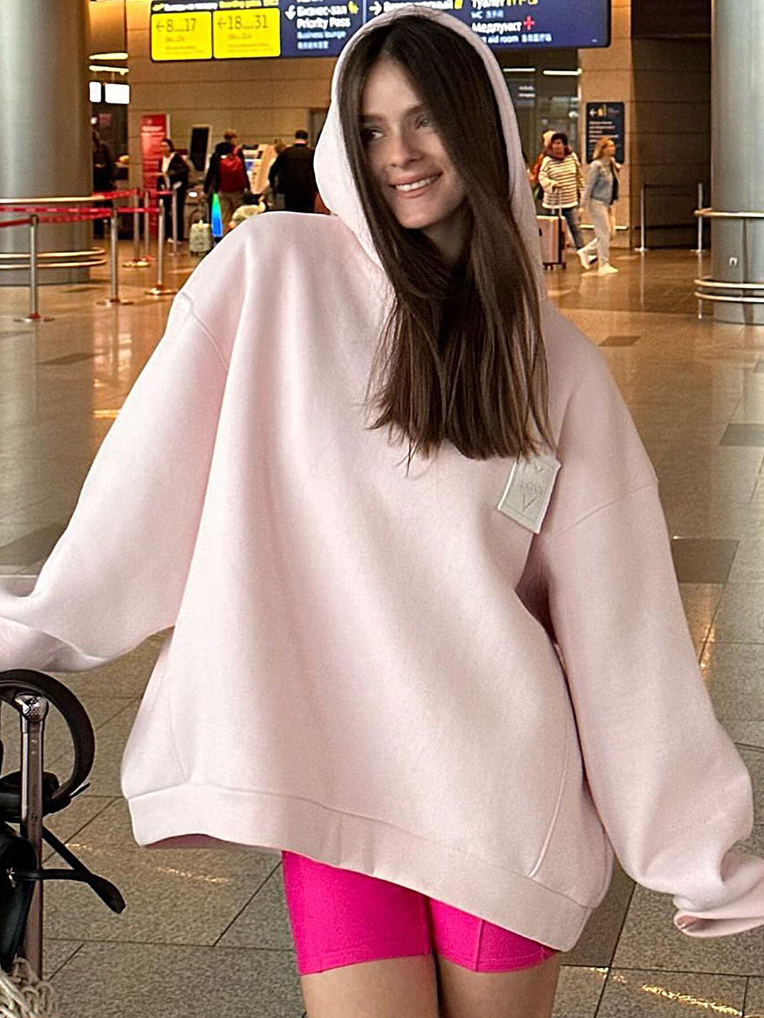 

LULU & SKY Hooded Oversized Sweatshirt, Pink