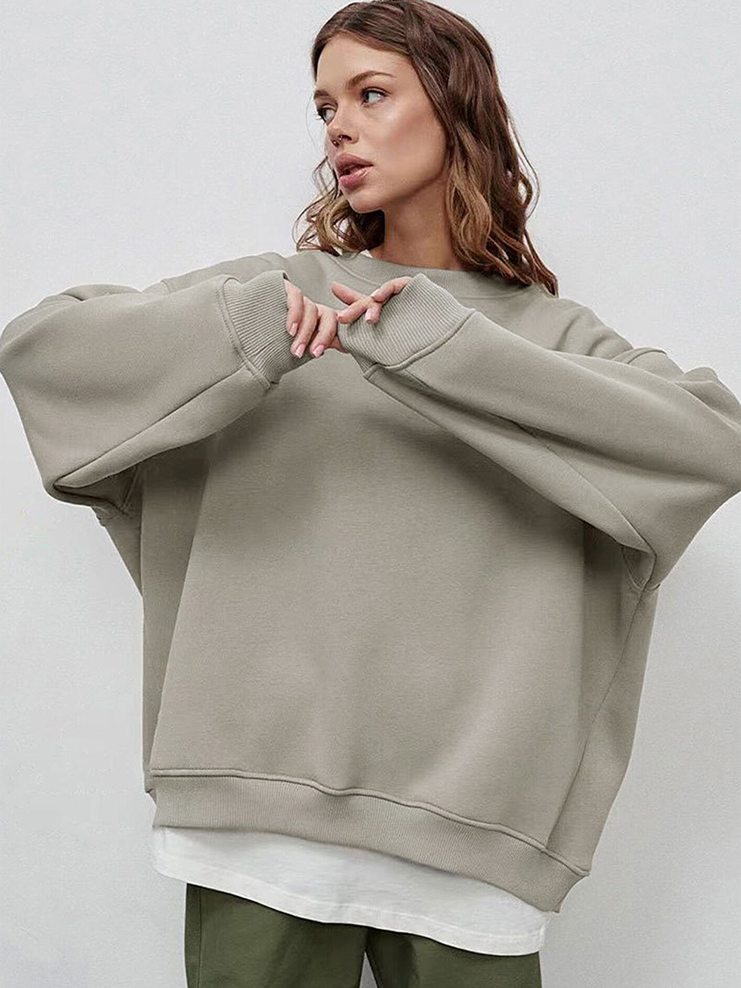

LULU & SKY Round Neck Knitted Pullover, Grey