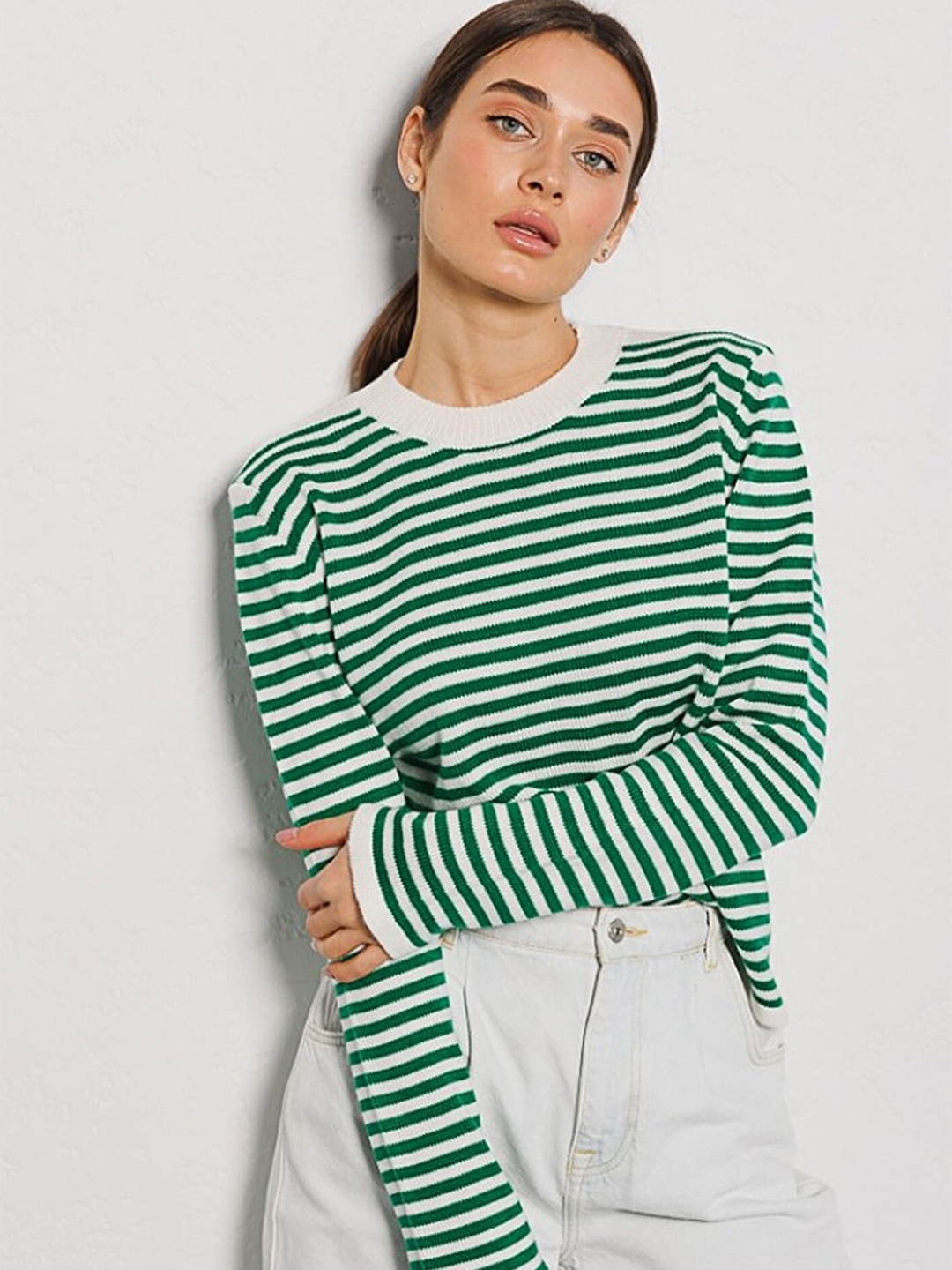 

LULU & SKY Striped Pullover Sweater, Green