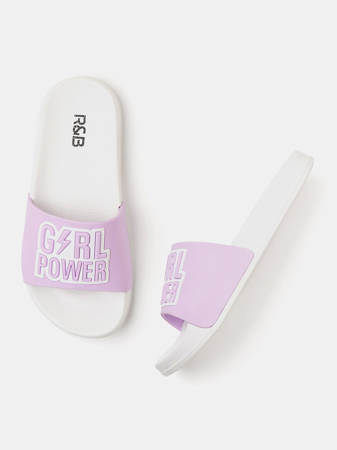 

R&B Girls Printed Sliders, Lavender