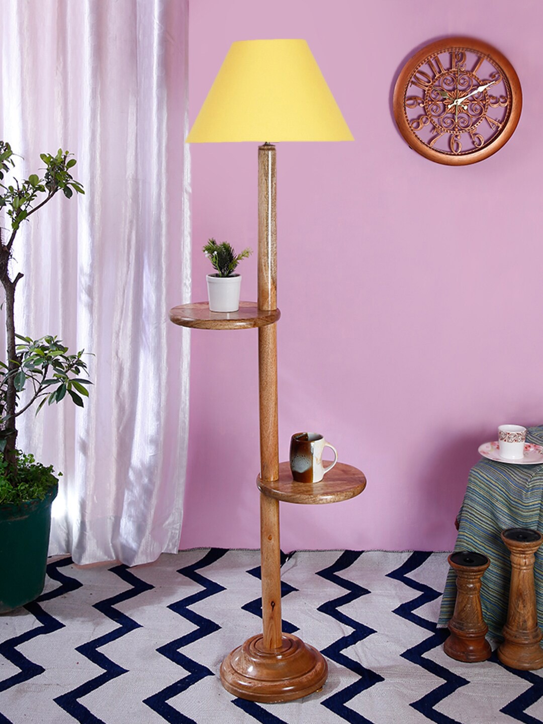 

Devansh Yellow Wooden Floor Lamp