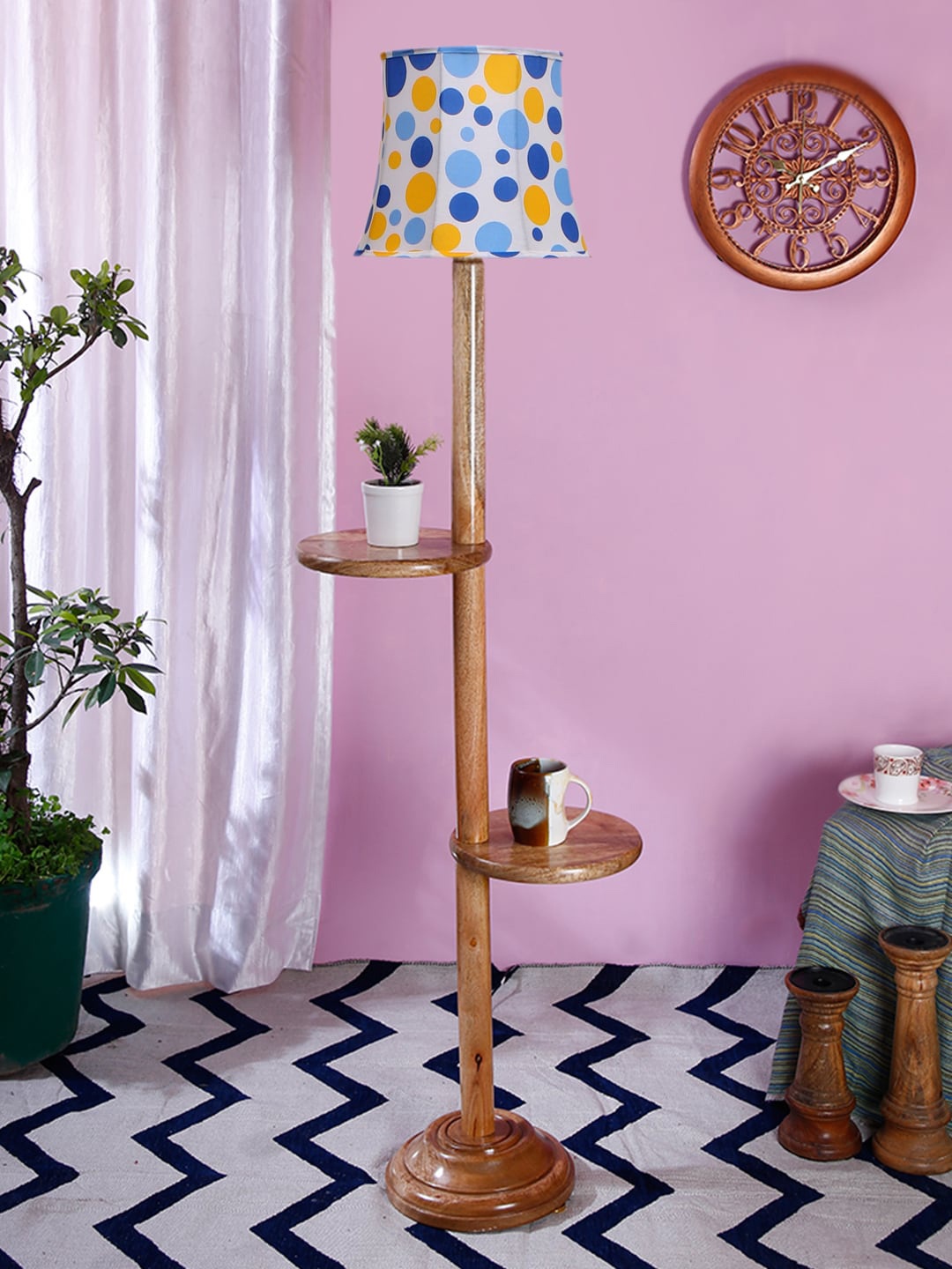 

Devansh White Printed Soft Back Cotton Floor Lamp, Beige