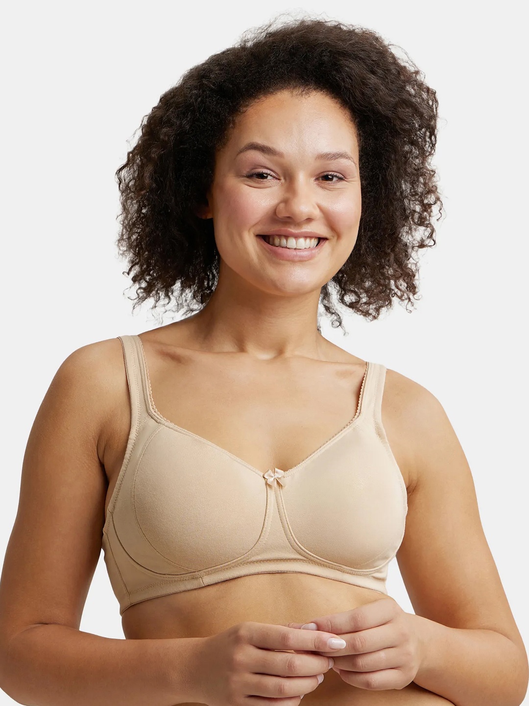 

Jockey Plus Size Wirefree Non Padded Super Combed Cotton Full Coverage Bra-ES24, Beige