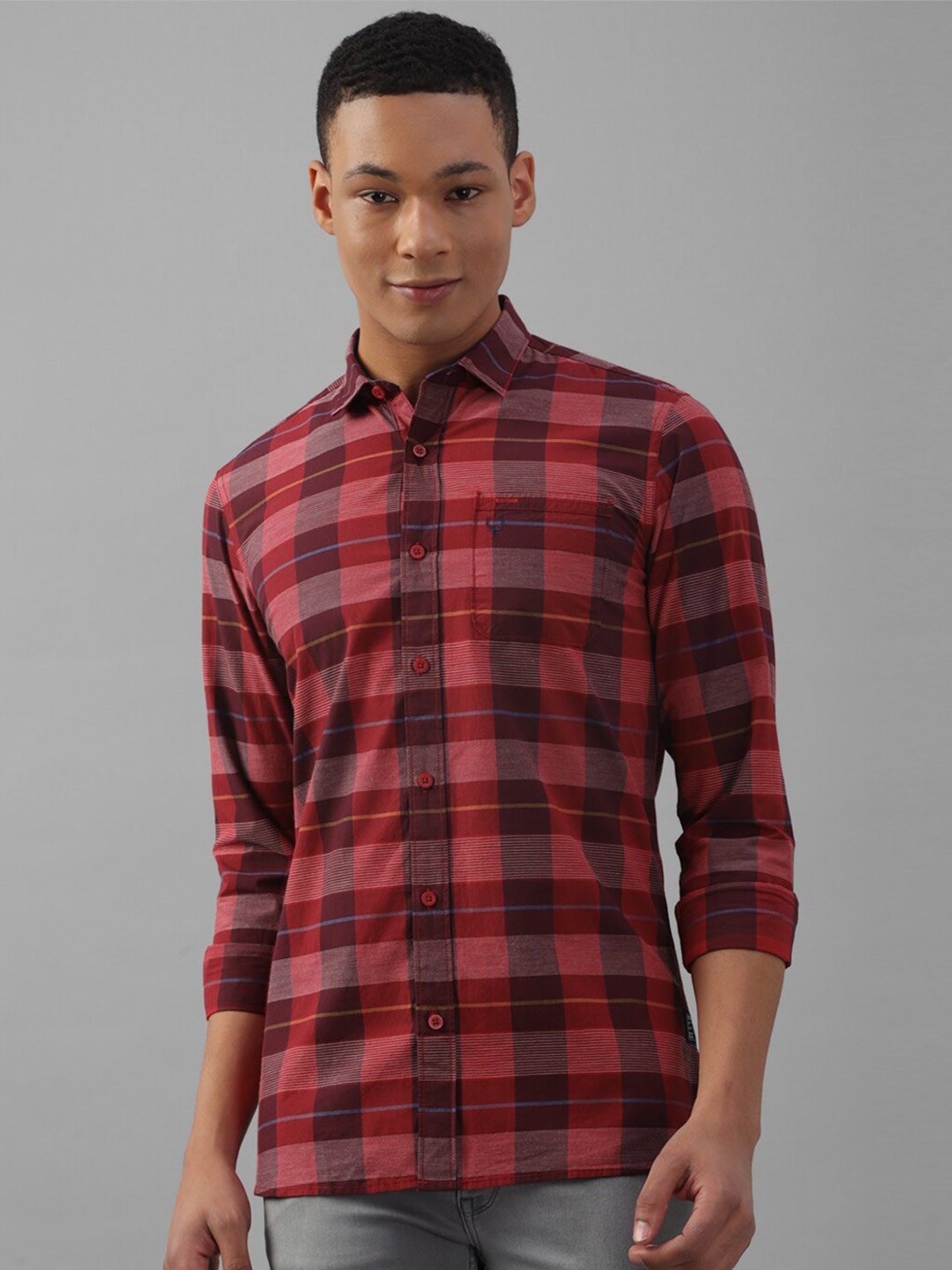 

Allen Solly Buffalo Checks Opaque Pure Cotton Casual Shirt, Maroon