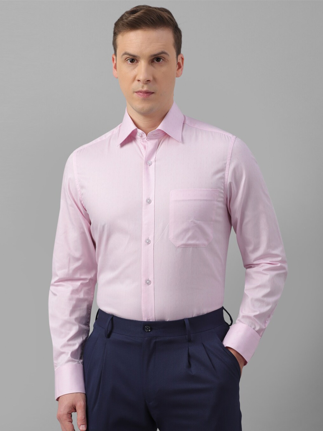 

Louis Philippe Classic Fit Opaque Pure Cotton Formal Shirt, Pink