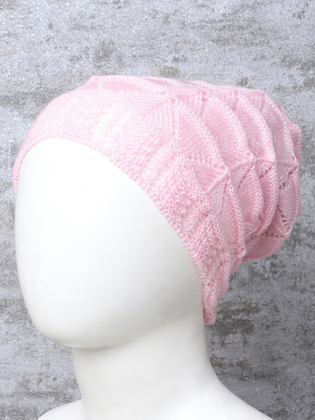 

Little Angels Kids Self Design Acrylic Beanie Caps, Pink