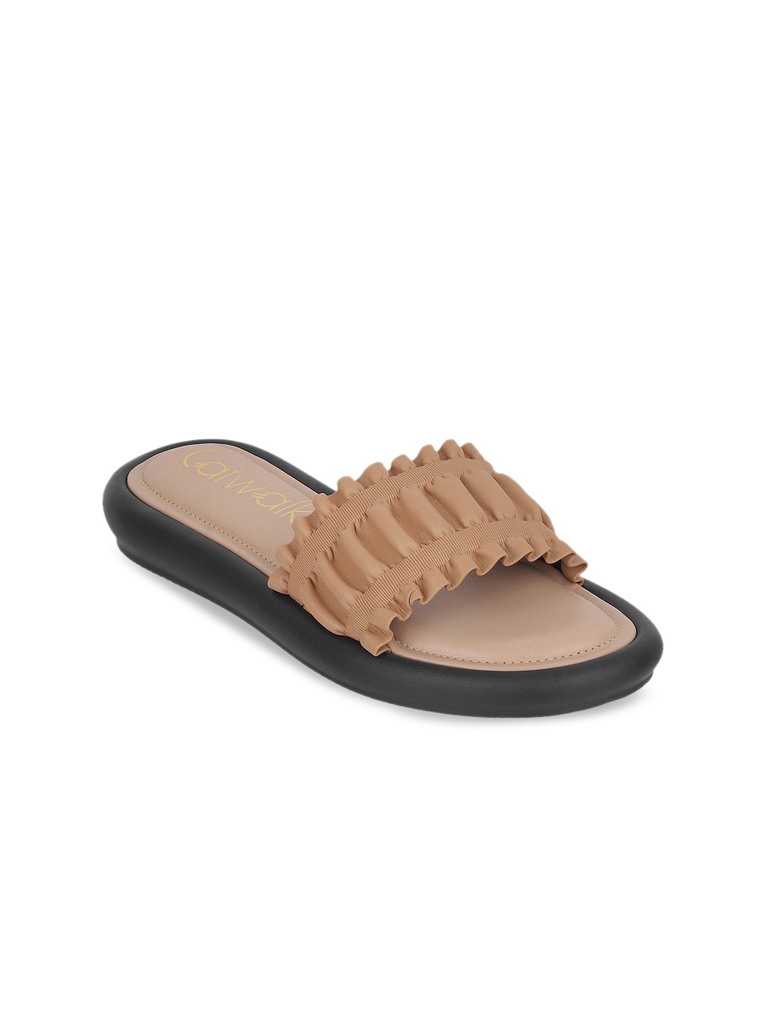 

Catwalk COURT Textured Open Toe Flats, Tan