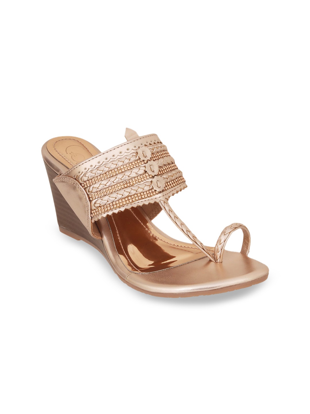 

Catwalk Embellished Wedge Sandals, Rose gold