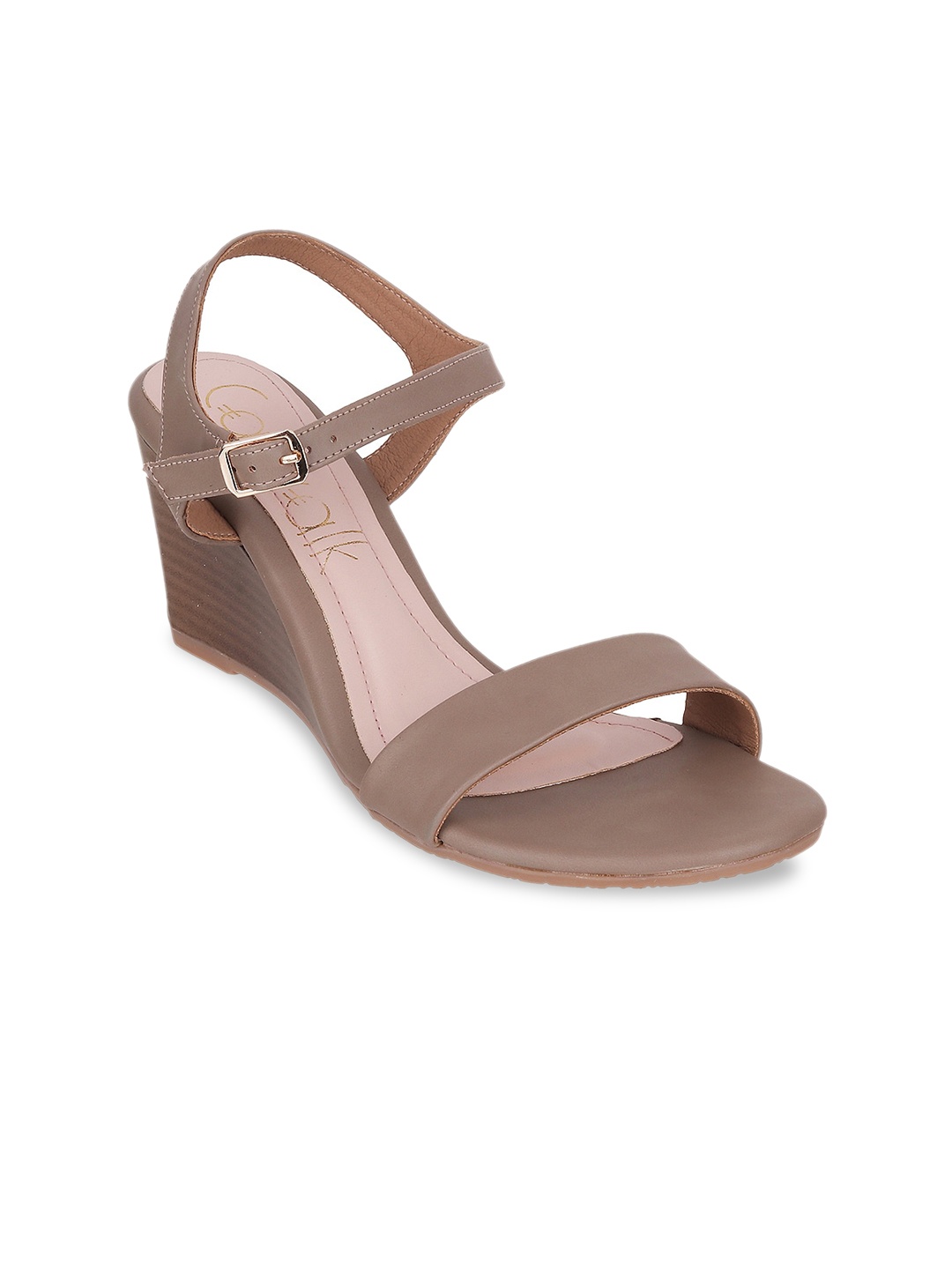 

Catwalk Open Toe Wedges With Buckles Closure, Khaki