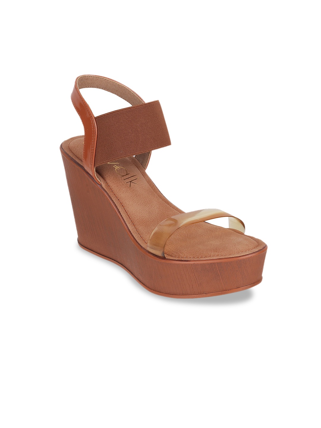 

Catwalk Open Toe Wedges With Backstrap, Tan