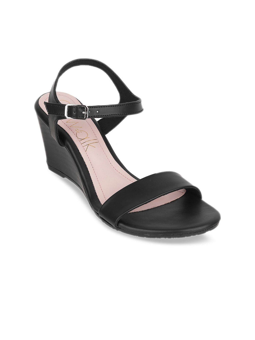 

Catwalk Open Toe Wedges With Buckles, Black