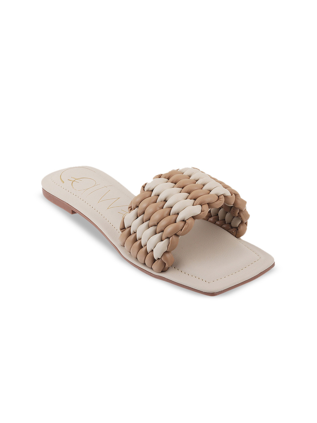 

Catwalk Textured Open Toe Flats, Beige